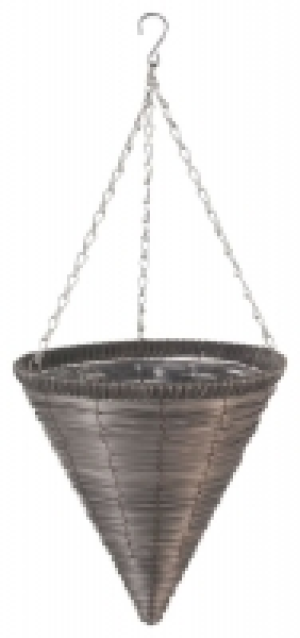 Wickes  Smart Garden Slate Faux Rattan Hanging Cone - 14inch