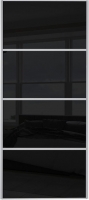 Wickes  Spacepro Sliding Wardrobe Door Silver Framed Four Panel Blac
