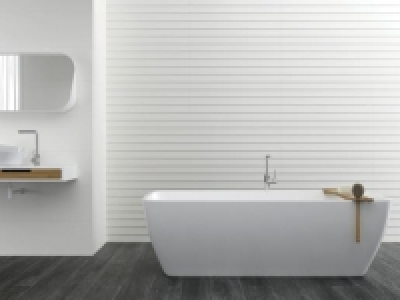 Wickes  Wickes Boutique Ezra White Satin Ceramic Wall Tile - 900 x 3