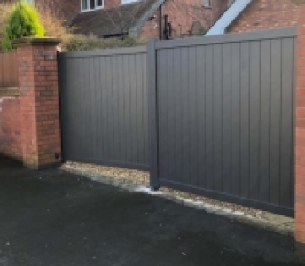 Readymade Anthracite Grey Aluminium Vertical Double Swing Ga