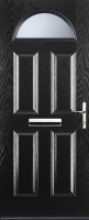 Wickes  Euramax 4 Panel 1 Arch Left Hand Black Composite Door - 880 