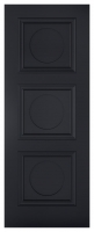 LPD Internal Antwerp 3 Panel Primed Black FD30 Fire Door - 6