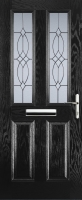 Wickes  Euramax 2 Panel 2 Square Left Hand Black Composite Door - 88