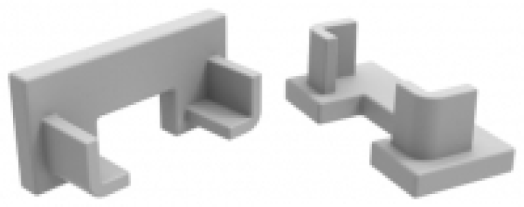 Tamworth Silver End Caps for Surface Mounted Profiles (2 end