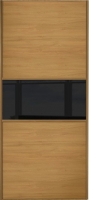 Wickes  Spacepro Sliding Wardrobe Door Fineline Oak Panel & Black Gl