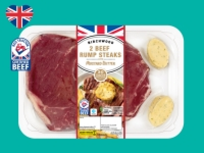 2 Beef 30-Day Matured Rump Steaks with Mustard Butter