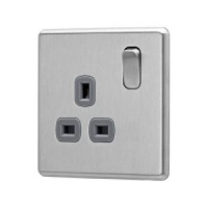 Arlec Fusion 13A 1 Gang Stainless Steel Single switched sock £10.75