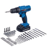 RobertDyas  Pro-Craft 18V Li-ion Cordless Drill Driver with 50-Piece Acc