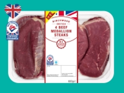 Birchwood 4 British Beef Medallion Steaks