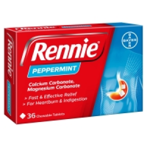 Rennie Peppermint Heartburn & Indigestion Relief Chewable Ta
