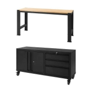 Pinnacle Matte Black Mobile Garage Storage Trolley and Heavy