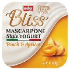 Morrisons  Muller Bliss Creamy Mascarpone, Peach & Apricot Yogurt