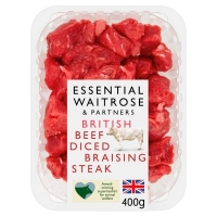 Waitrose  Essential British Beef Diced Braising Steak