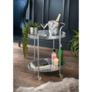 Deco Glamour Drinks Trolley - Silver