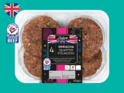 Deluxe 4 Sriracha British Beef Quarter Pounders