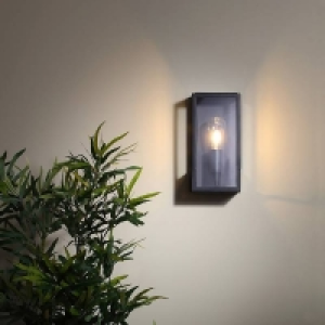 Minerva Outdoor Box Lantern Wall Light - Black &pound;30.00