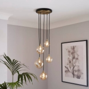 Shoreditch Five Light Cluster Light - Champagne & Brass £90.00