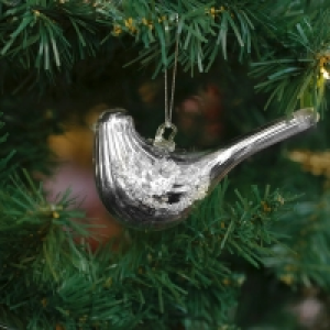 Silver Beaded Bird Decorations Set of 6 £16.00
