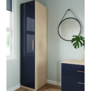 Fitted Bedroom Slab Single Wardrobe - Navy Blue