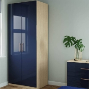 Homebase  Fitted Bedroom Slab Double Wardrobe - Navy Blue