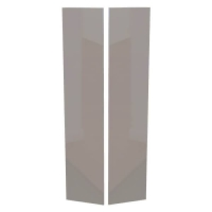 Fitted Bedroom Slab Double Wardrobe Doors - Cashmere