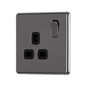 Arlec Fusion 13A 1 Gang Black Nickel Single switched socket £10.75