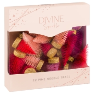Divine Sparkle Pine Needle Christmas Trees 22pk