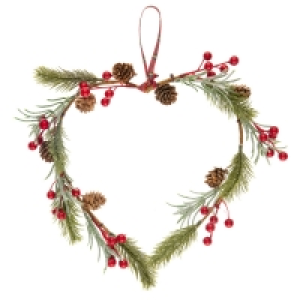 Metal Heart Berry & Foliage