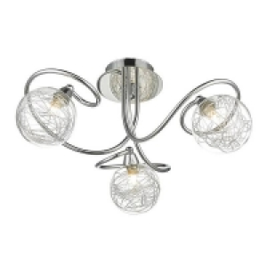 Homebase  Lola 3 Light Semi Flush Ceiling Light Fitting