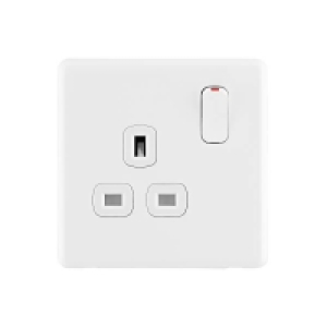 Homebase  Arlec Rocker 13A 1 Gang Ice White Single switched socket