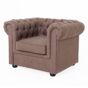Chesterfield Faux Leather Armchair - Tan £200.00