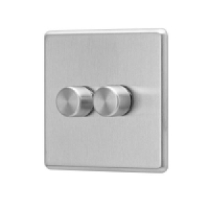 Homebase  Arlec Fusion 2 Gang 2 Way Stainless Steel Dimmer switch