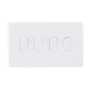 Arlec Rocker 10A 4Gang 2Way Ice White Quadruple light switch