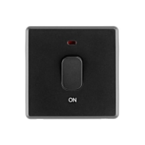 Arlec Rocker 50A 1Gang Double pole Jet Black Single switch