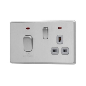 Arlec Fusion 45A 1Gang Stainless Steel Cooker Switch