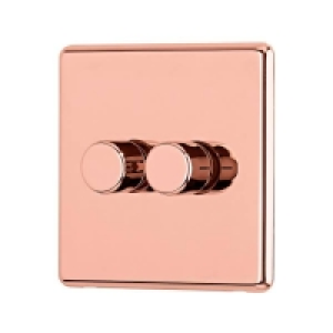 Arlec Fusion 2 Gang 2 Way Rose Gold Dimmer switch