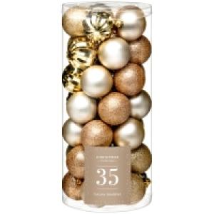 Luxury Champagne Christmas Baubles 35pk £4.00