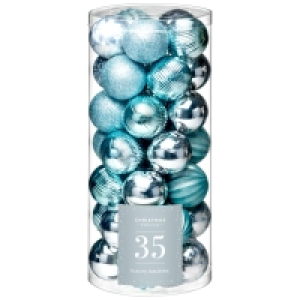 Luxury Blue Christmas Baubles 35pk £4.00