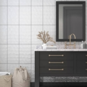 Bumpy White Ceramic Wall Tile 250 x 400mm - 1sqm Pack &pound;15.00