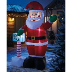 Homebase  8ft Santa with North Pole Sign Christmas Inflatable