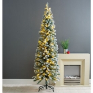 6ft Robert Dyas Duchess Slim Flocked Pre-Lit Christmas Tree £45.00