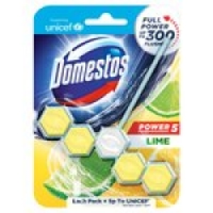 Domestos Power 5 Lime Toilet Rim Block 1 Piece £1.25