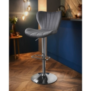 Lydia Barstool - Grey with Silver Base