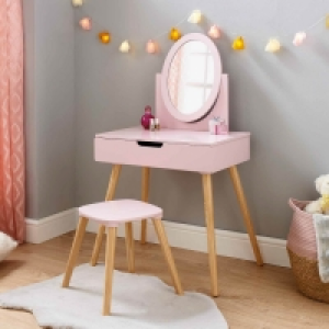 Heidi Vanity Set with Stool & Mirror - Blush