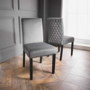 Karina Bailey Velvet Dining Chairs 2pk - Grey