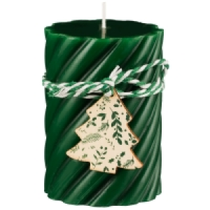 Green Twist Pillar Candle