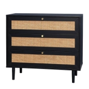 Kubu Rattan 3 Drawer Chest - Black £148.00