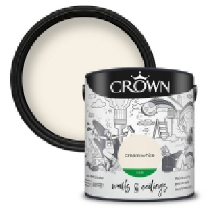 Crown Walls & Ceilings Silk Emulsion Cream White - 2.5L