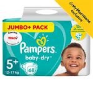 Pampers Baby-Dry Nappies Size 5+12-17kg Jumbo+ Pack