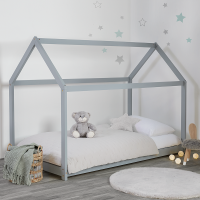 HomeBargains  My Little Home: Kids House Single Bed Frame - Grey
